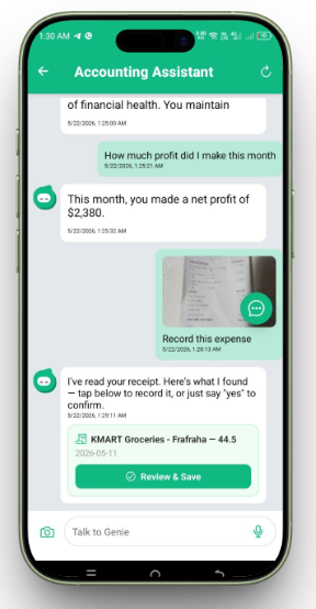 Genie Accounting App Screenshot